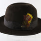 Royal Biltmore Mens Black Oak Brown Felt Fedora W/ Feathers MULTIPLE SIZES