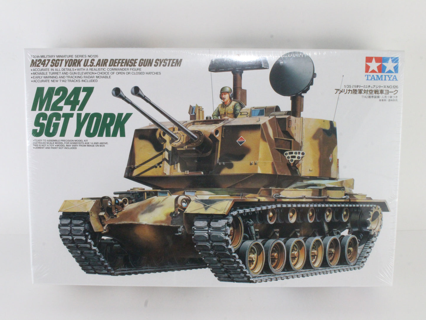 M247 Sgt York Tank Military Miniature Series No 126 1:35 Tamiya Kit 35126 2800