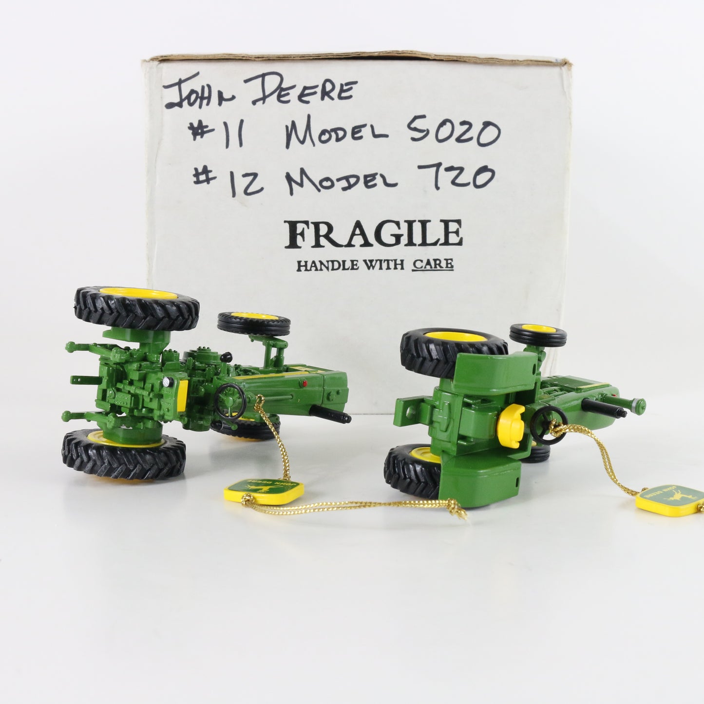 John Deere Model 720 & Model 5020 Tractor Ornaments Danbury Mint