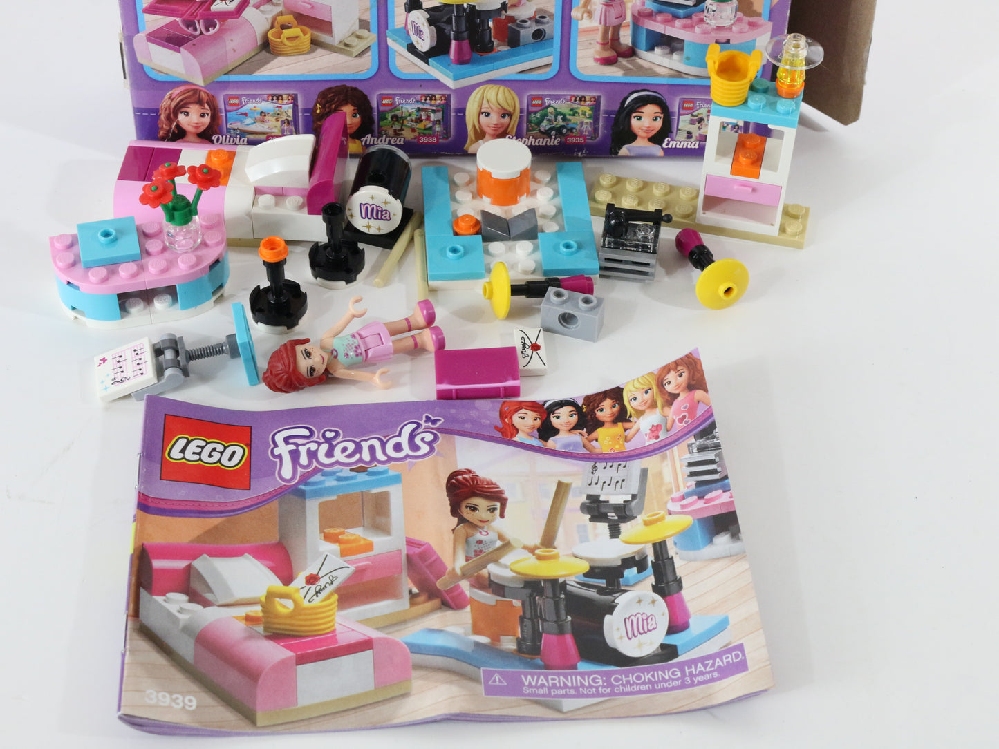 Lego Friends Mias Bedroom Partly Built Set 3939 W/ Box & Instructions