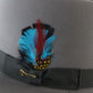 Royal Biltmore Mens Gray Classic Felt Fedora W/ Feathers and Pin 7 56cm