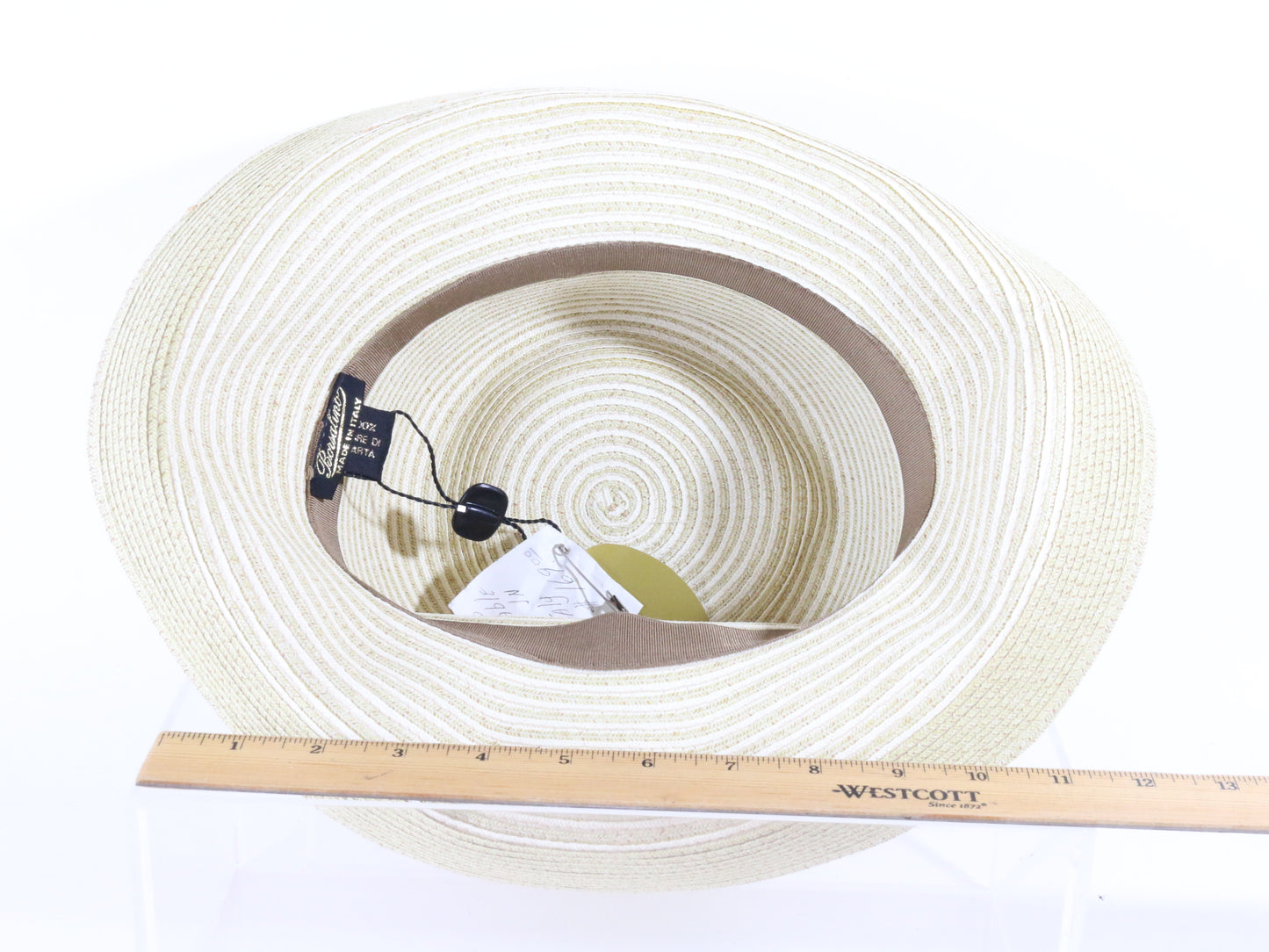 Borsalino Ladies Elegant Boutique Off White Crushable Curved Brim Hat 56cm