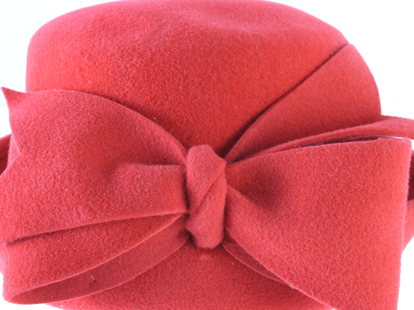 Frank Olive Private Collection Ladies Boutique Red Felt Hat W/ Bow 7 56cm