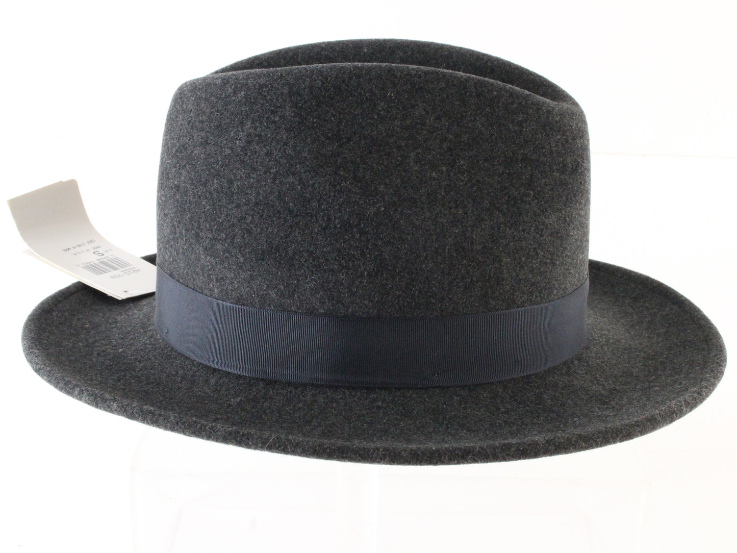 Pendleton Mens Classic Charcoal Gray Wool Felt Fedora W/ Feathers SMALL