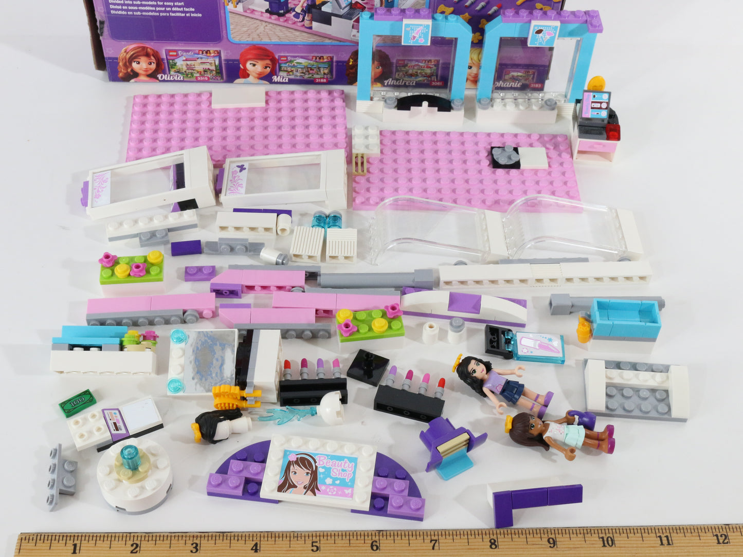 Lego Friends Butterfly Beauty Shop Partly Built Set 3187 W/ Box & Instructions