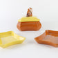 Vintage Brown And Yellow Pixie Elf Ceramic Jewelry Box With Trays 5 In