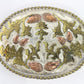 Silver Gold & Brown Acorn Leaf Metal Belt Buckle 4"