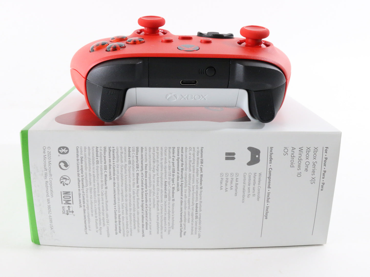 Pulse Red & White XBOX One Wireless Controller Microsoft Model 1914