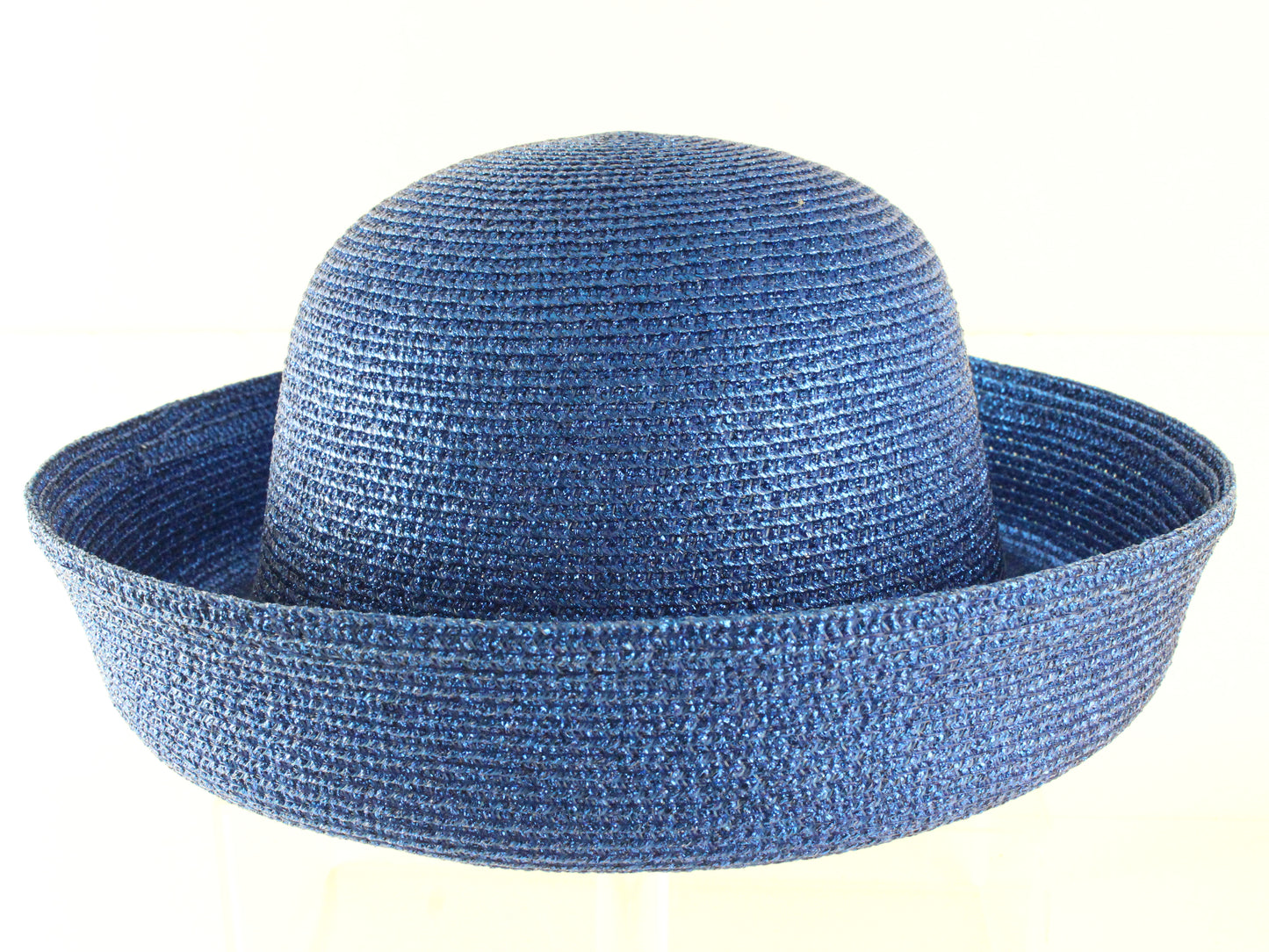 Georgi Ladies Boutique Royal Blue Straw Like Summer Hat 7 56cm