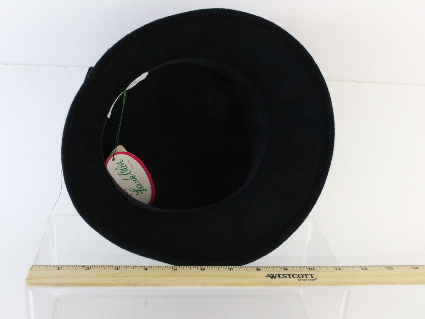 Frank Olive Gold Standard Ladies Black Boutique Felt Hat W/ Trim 7 1/8 57cm