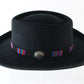 Fiesta Santa Barbara Mens Black Felt Cowboy Hat W/ Black Multicolor Band 7 56cm