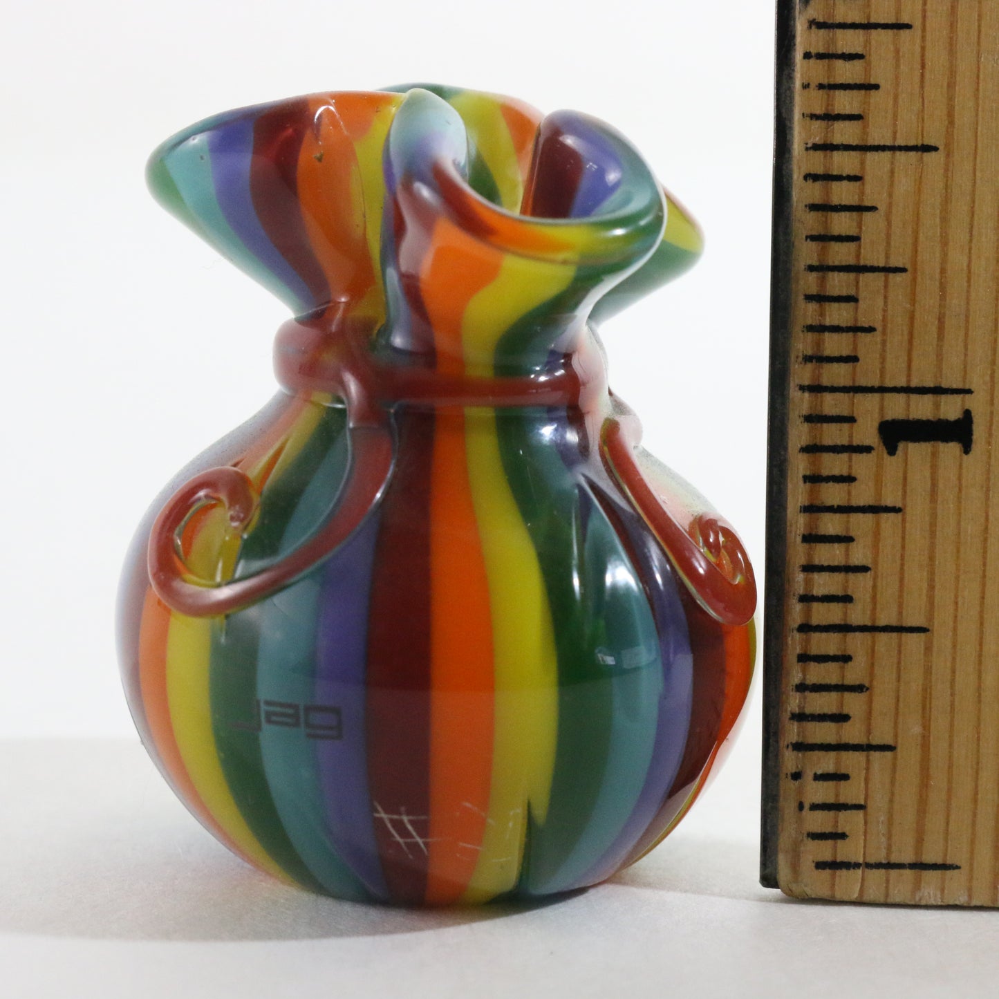 JAG Just Another Gallery Glass Money Bag Rainbow #25 1.5"