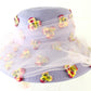 Frank Olive the Gold Standard Ladies Lilac Purple Straw Hat W/ Flowers 7 56cm