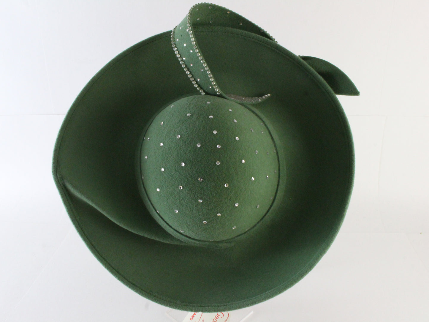 George Zamaul Couture Ladies Boutique Mint Green Fancy Felt Hat 7 56cm