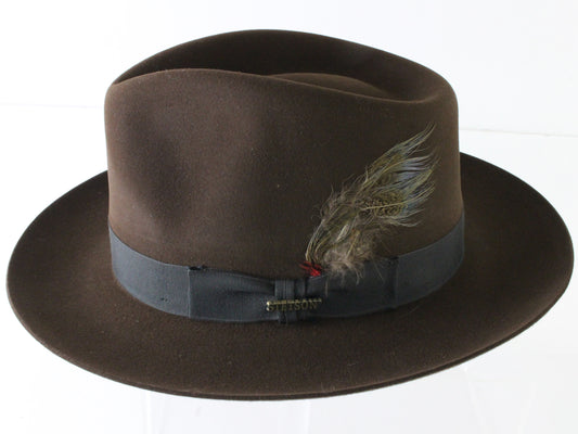 Stetson the Sovereign Mens Mink Brown Felt Fedora W/ Stetson Pin MULTIPLE SIZES