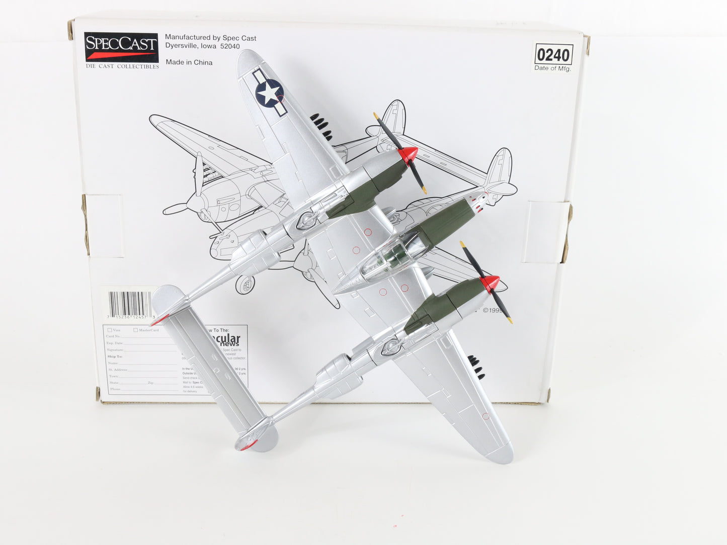 P-38 Silver Lightning Lockheed Fighter Plane Speccast 1:48 Marge Nose Art