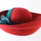 B Michael New York Ladies Elegant Couture Red Dragon Wool Felt Hat 7 56cm