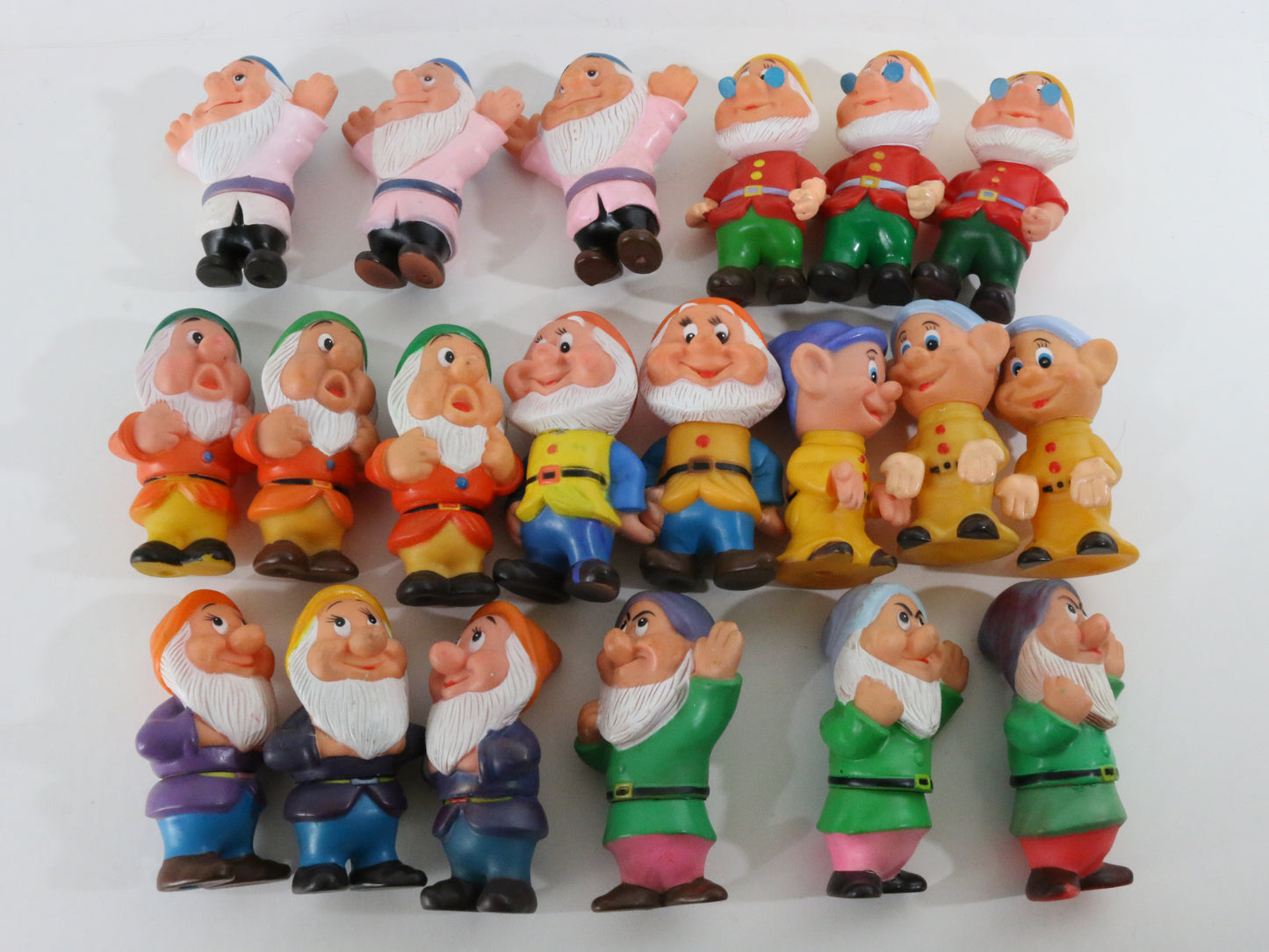 Lot Of 20 Walt Disney Rubber Figures Seven Dwarves from Snow White