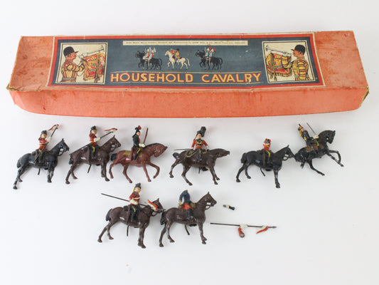 Household Cavalry Britains John Hill Brown & Black Horses W/ Soldiers