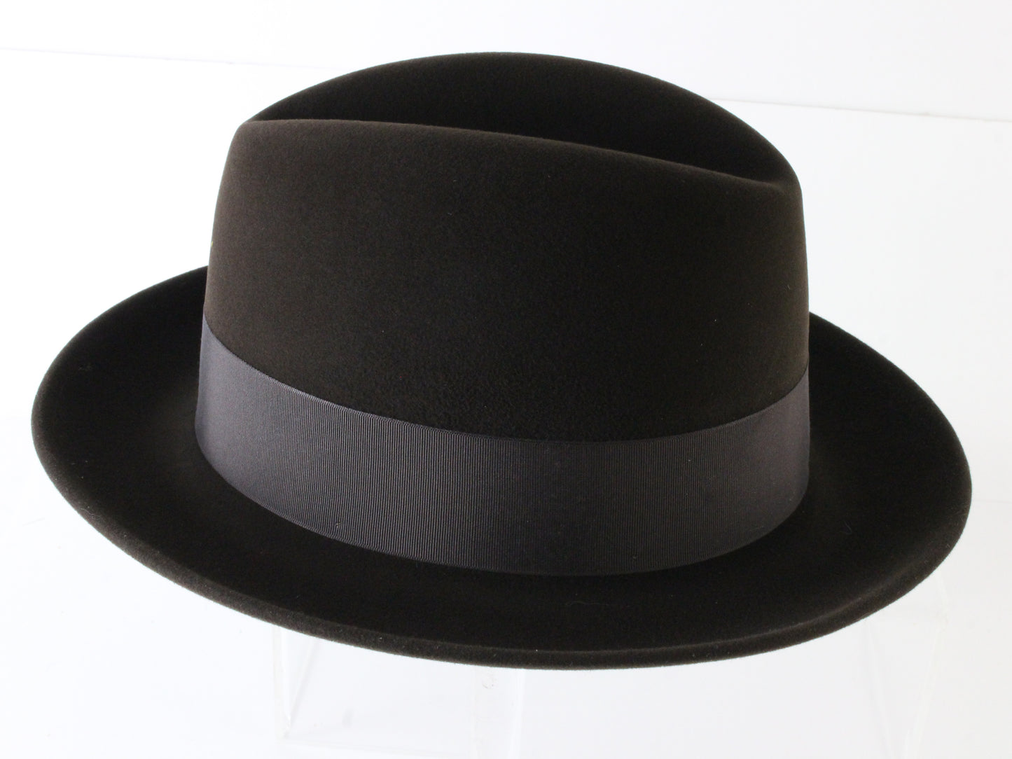 Biltmore President Mens Black Oak Brown Felt Fedora W/ Feather MULTIPLE SIZES