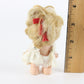 Vintage UDCO Pee Wees 1960s Blonde Blue Eyes Doll W/ White Dress Rubber 3.75"