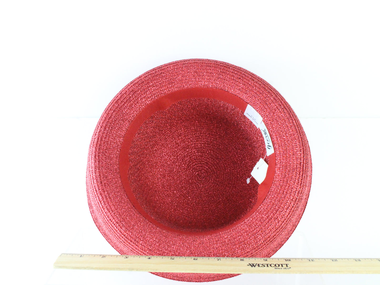 Georgie Ladies Boutique Elegant Red Straw Like Summer Hat 7 56cm