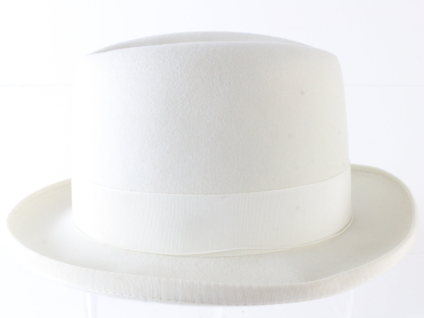 Borsalino Alessandria Mens White Felt Homburg MULTIPLE SIZES