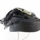 Chapeau Creations Ladies Boutique Black Straw Like Hat W/ Flowers 6 3/4 54cm