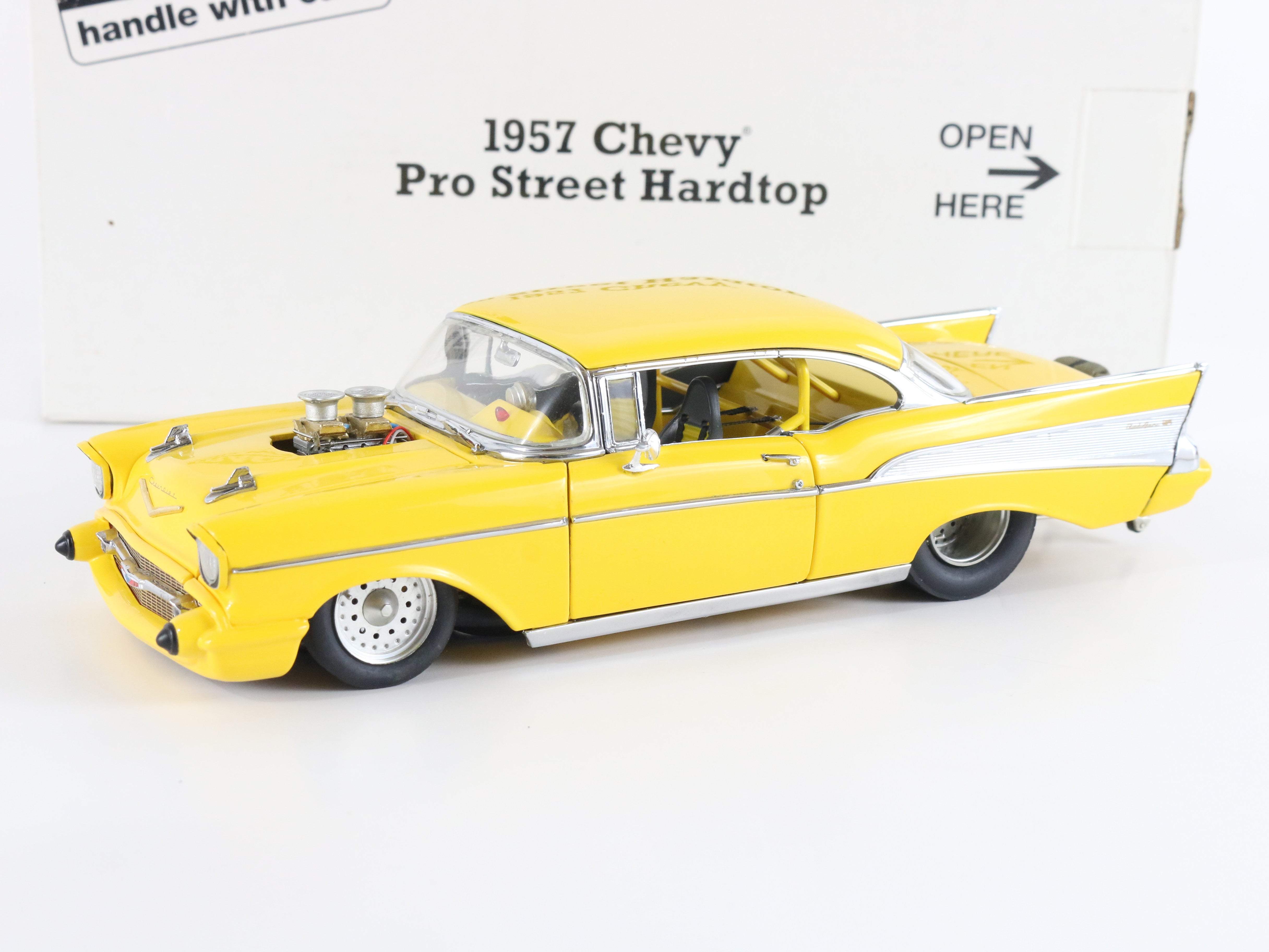 1957 Chevy Pro Street Hardtop Yellow Danbury Mint 1:24 Model Car –  niknak.shop