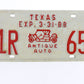 1988 Texas Antique Auto License Plate 1R65 Mar 31 Vintage Metal Automobile
