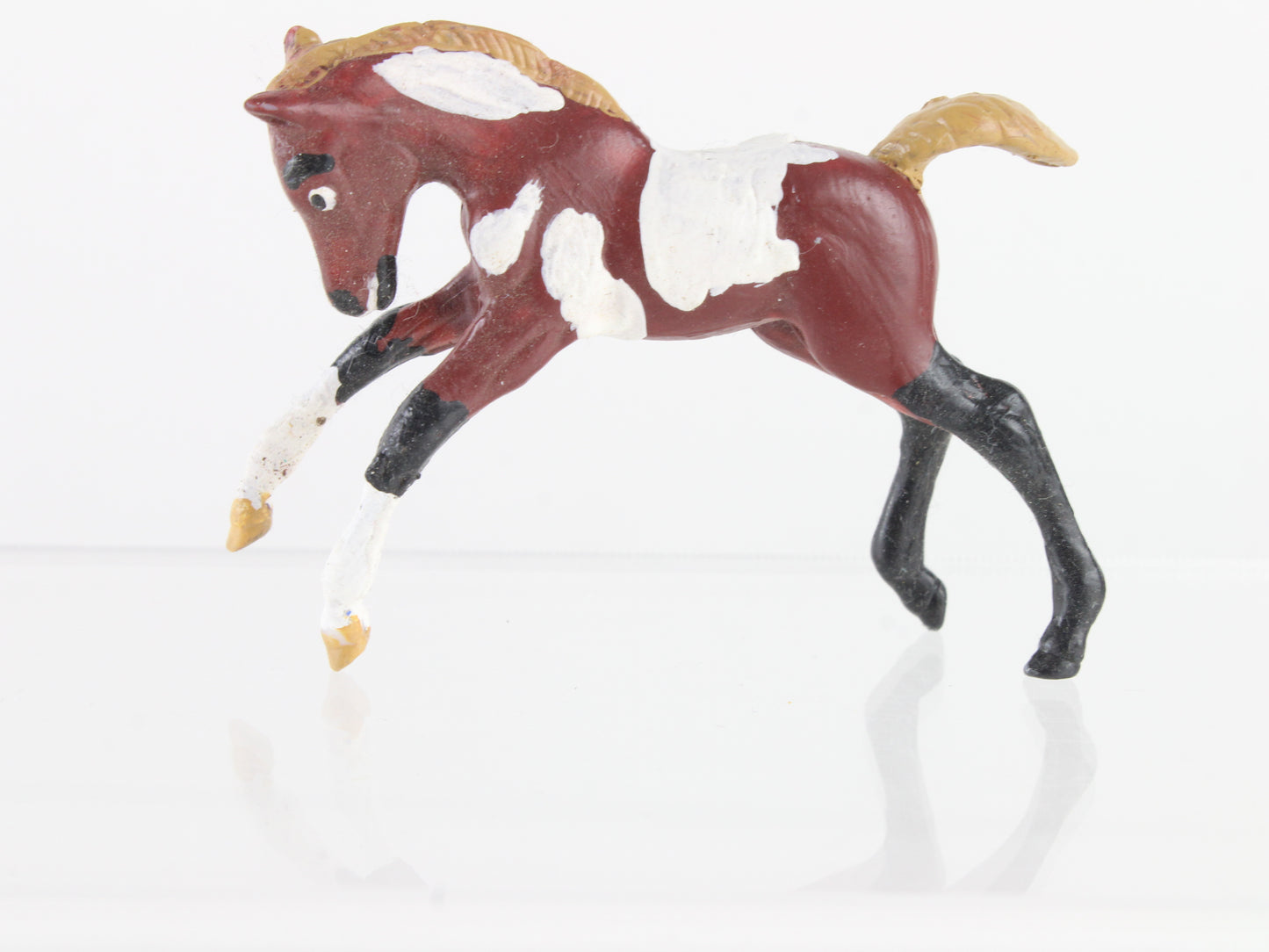 Custom Painted Scrambling Foal Brown And White Breyer #5613 Stablemates