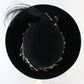 George Zamaul New York Ladies Elegant Black Felt Hat W/ Large Feathers 7 56cm