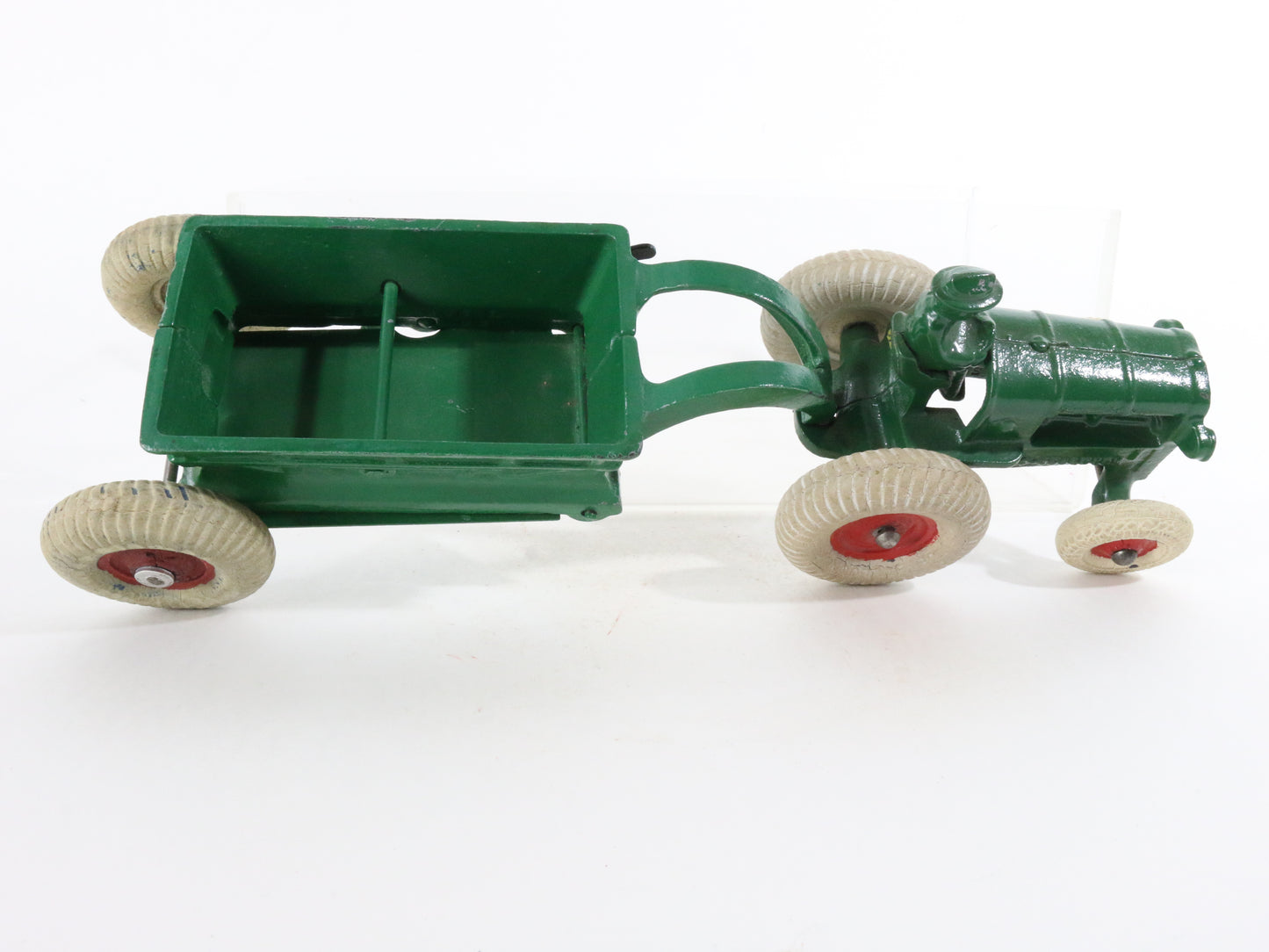 Vintage Green Allis Chalmers Tractor & Trailer w/ Balloon Wheels Arcade