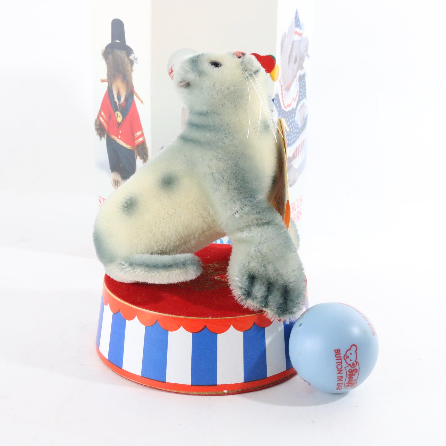 Steiff Golden Age Of The Circus Robby Seal W/ Ball & Stand IN BOX 650444