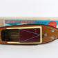 Vintage Blue Red Brown Luxury Cabin Cruiser Wooden Boat Japan IMP IMPY 12"