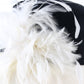 Peter Bettley Ladies Black and White Rabbit Fur Felt Hat W/ Feathers 7 1/8 57cm