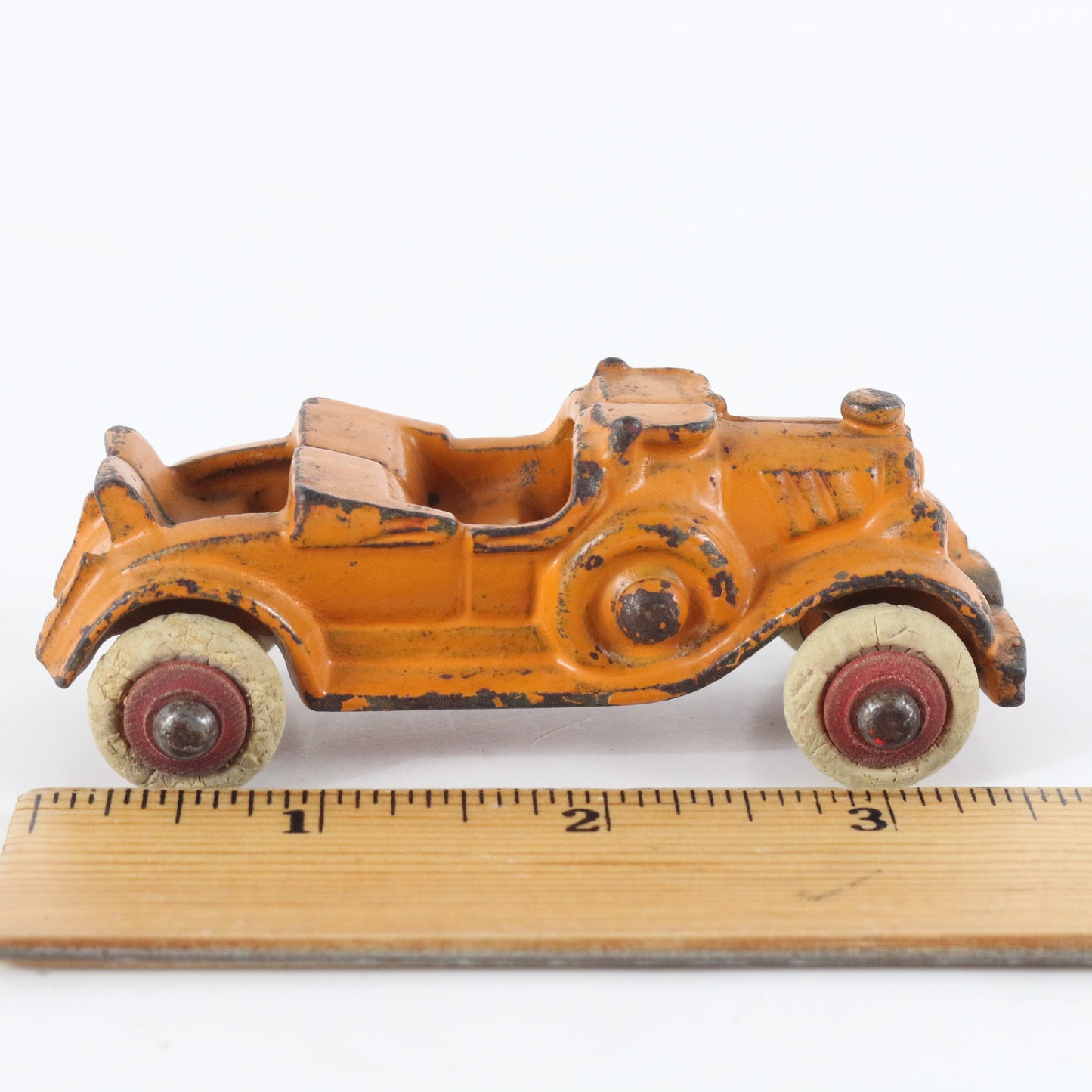 Orange 2 Door Rolls Royce Convertible Hubley 1865r 13 Cast Iron Car 3.5"