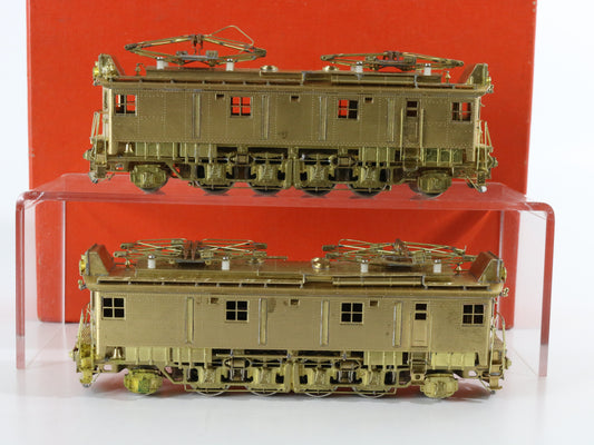 Great Northern GN Brass Z1 Electric Locomotives Nickel Plate HO Set Of 2 w/ Box