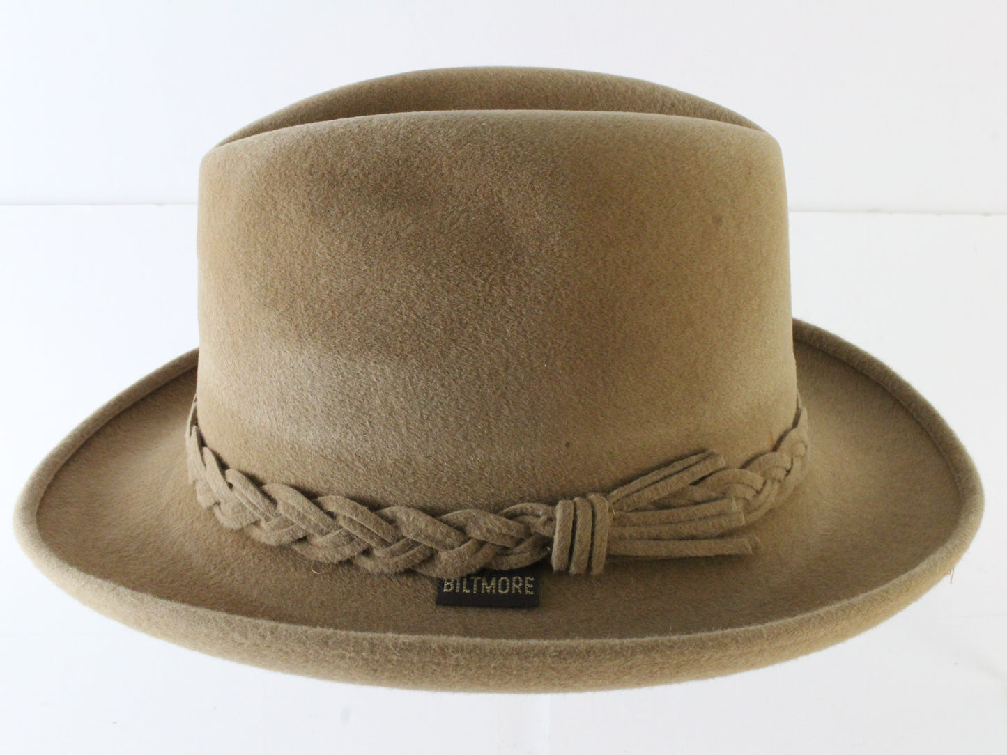 Biltmore Golden Pheasant Velour Mens Camel Tan Felt Fedora W/ Band 6 7/8 55cm