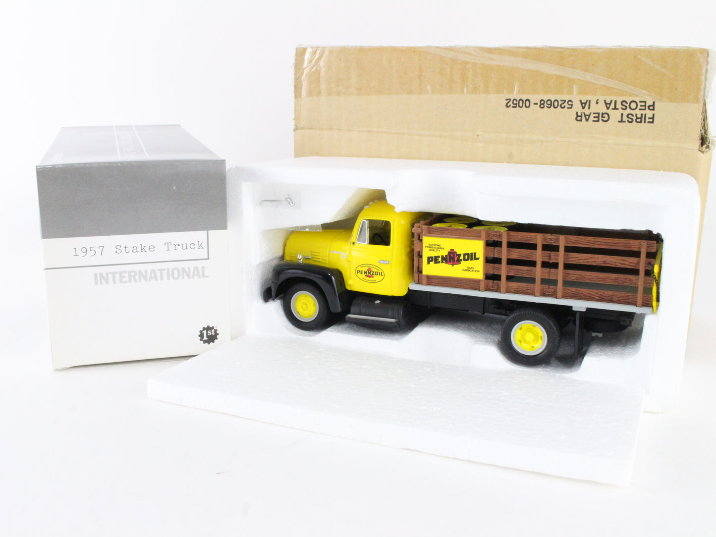 1957 International Stake Truck Penz Oil First Gear 1:34 Model 10-2272