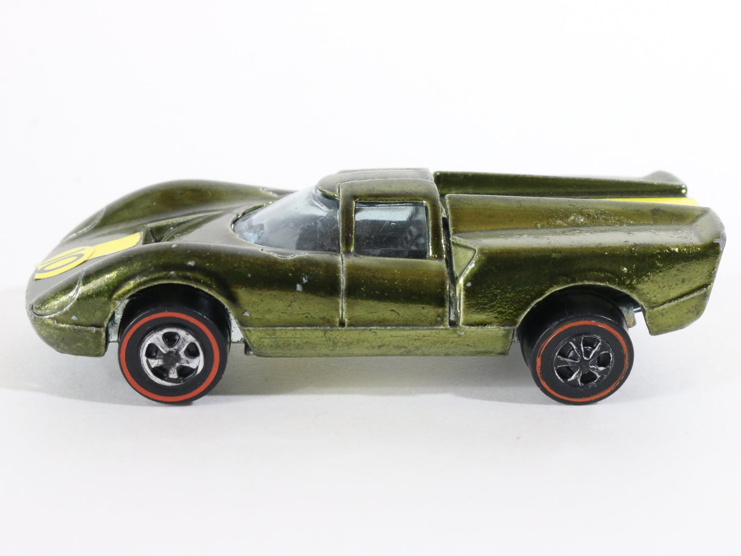 Vintage Hot Wheels Redline Lola GT70 Olive Green Mattel 1968 USA