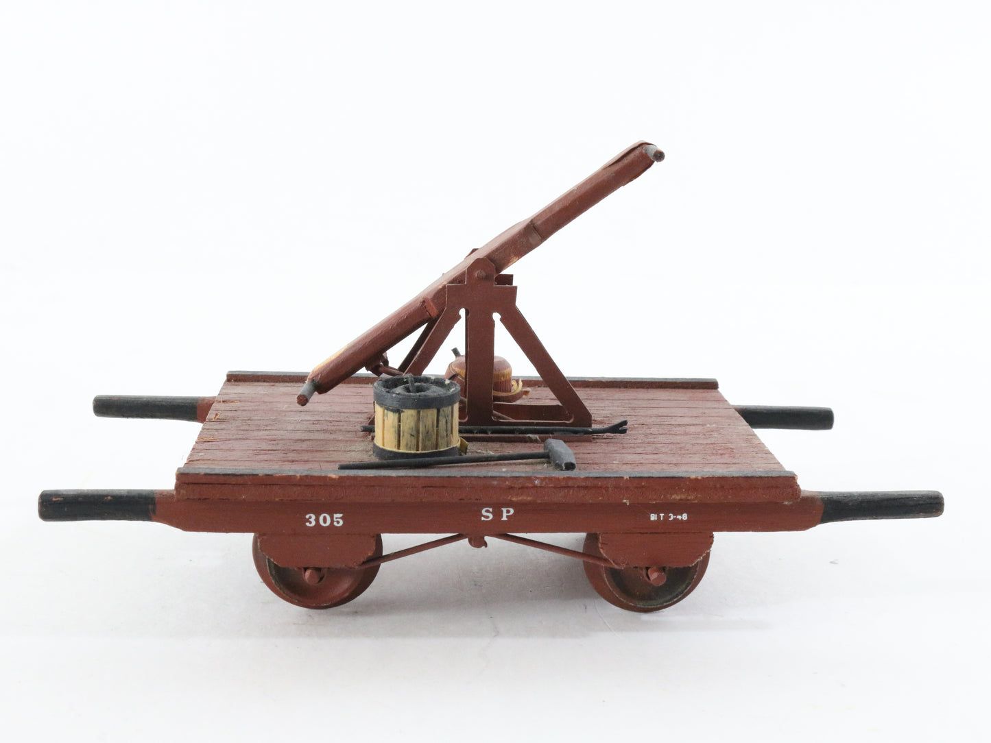 Wood Custom Made Maroon Southern Pacific 305 Hand Pump Car Train G