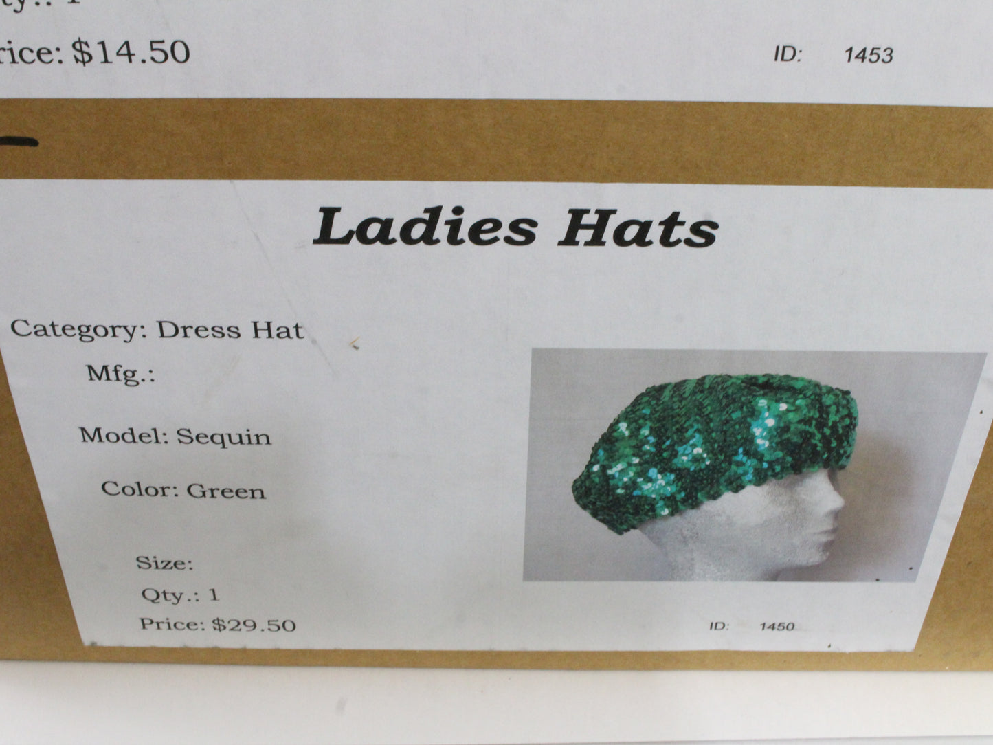 Ladies Boutique Elegant Green Sequin Dress Hat One Size