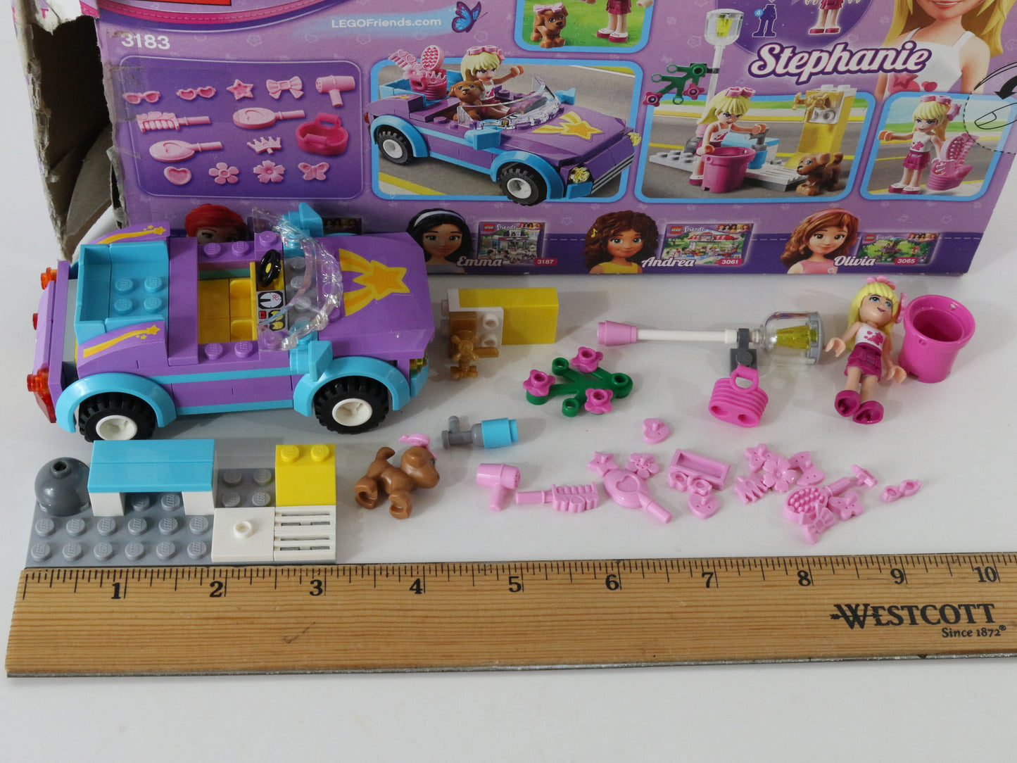 Lego Friends Stephanies Cool Convertible Mostly Built 3183 + Box Instructions