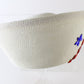 George Zamaul New York Ladies Church Hat White Weave W/ Rhinestones 7 56cm