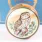 Bilston & Battersea Halcyon Days Owl Design Apricot Enamel Box