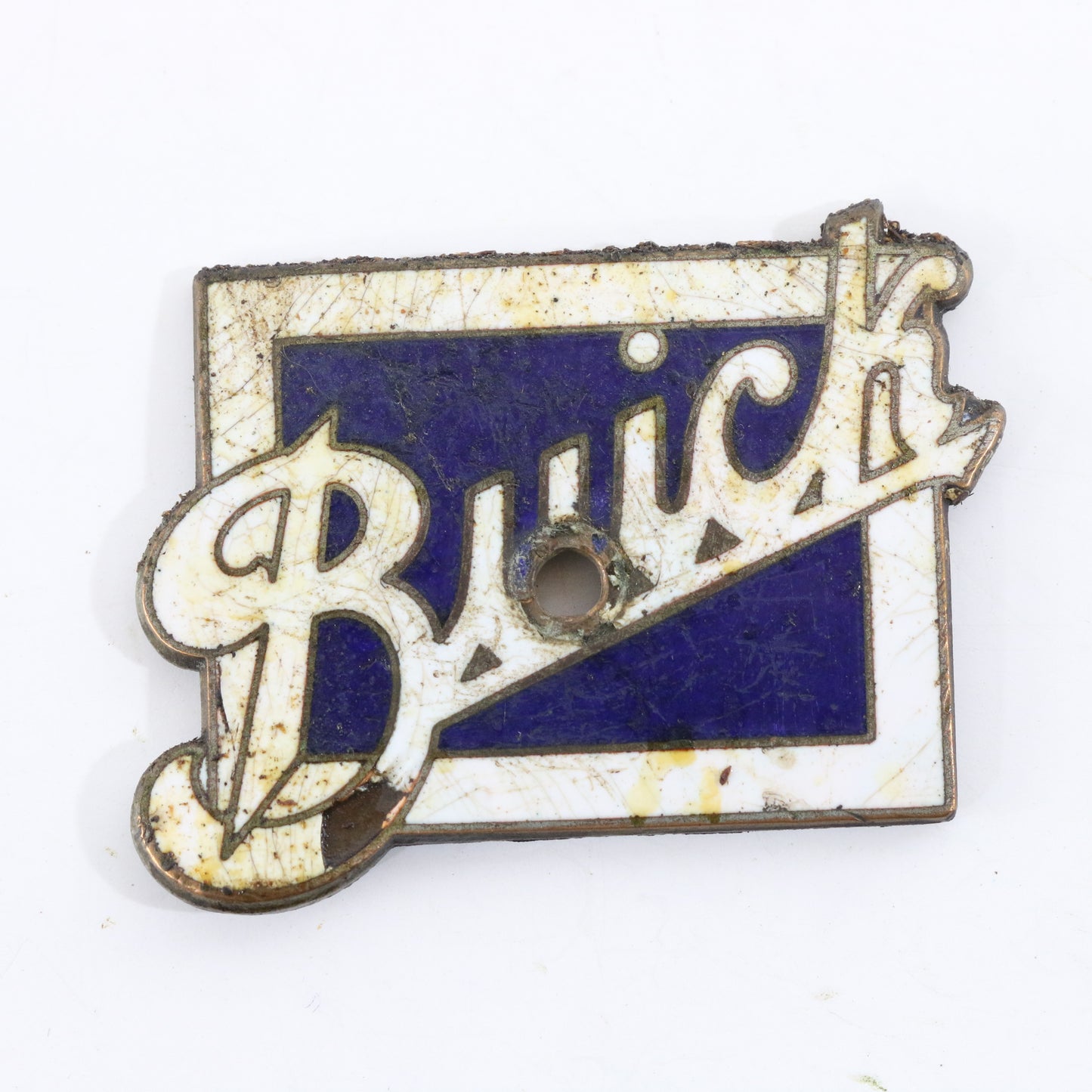 Buick Blue & White Vintage Metal Automobile Emblem Badge 2"