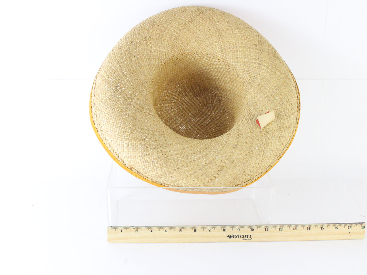 Peralta Place Ladies Natural Straw Summer Hat W/ Orange Band 7 56cm