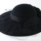 Sonni Of California Ladies Black Wool Felt Hat W/ Black Ribbon 6 7/8 55cm