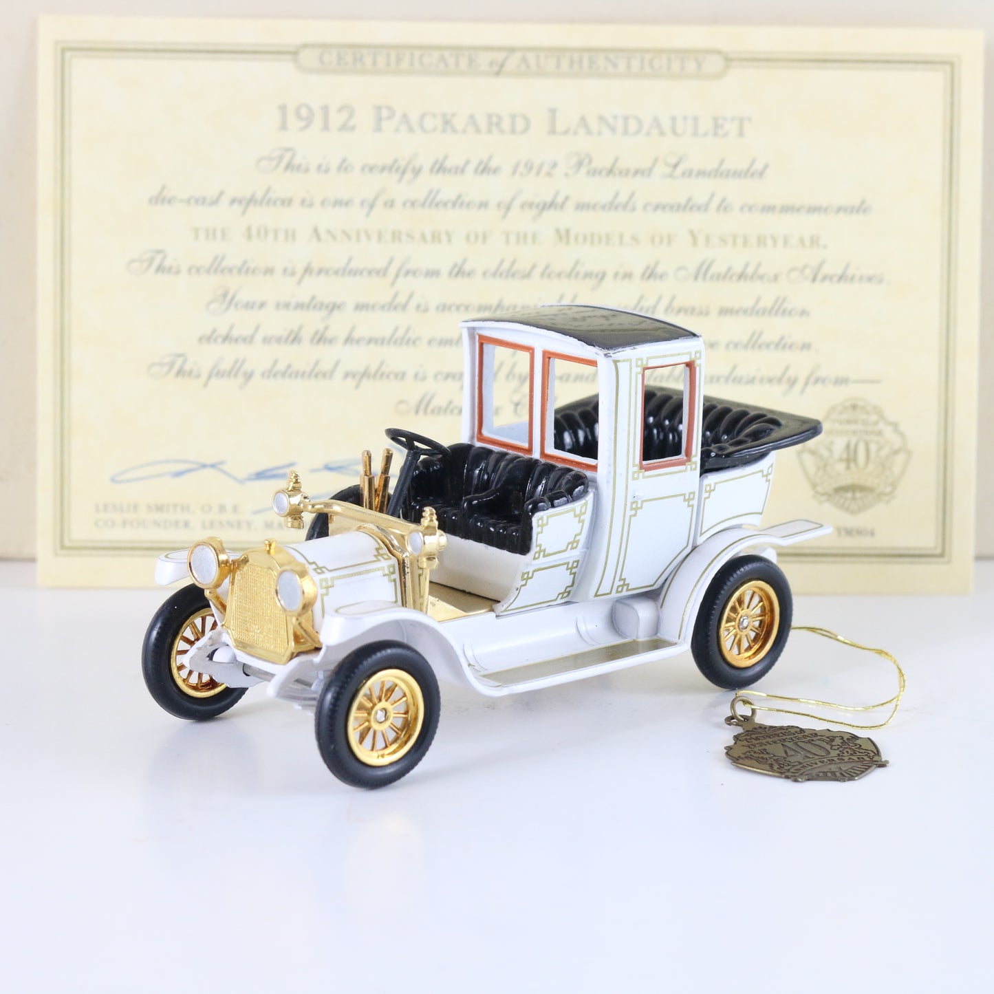 1912 Packard Landaulet Matchbox White Model